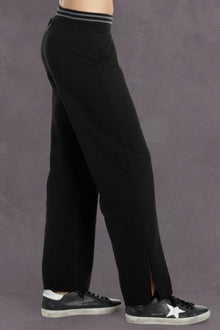 Women | Vintage Boxer Split Leg Sweatpant | Black