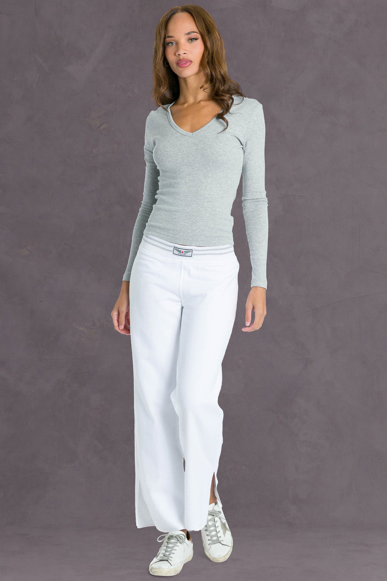 Women | Vintage Boxer Split Leg Sweatpant | White