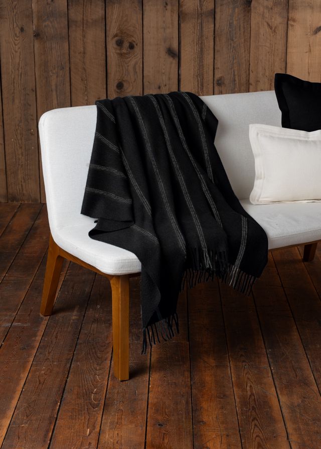 Notting Hill Throw | Black / Ivory