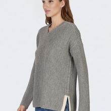 Zoe Sweater | Light Grey/Ivory