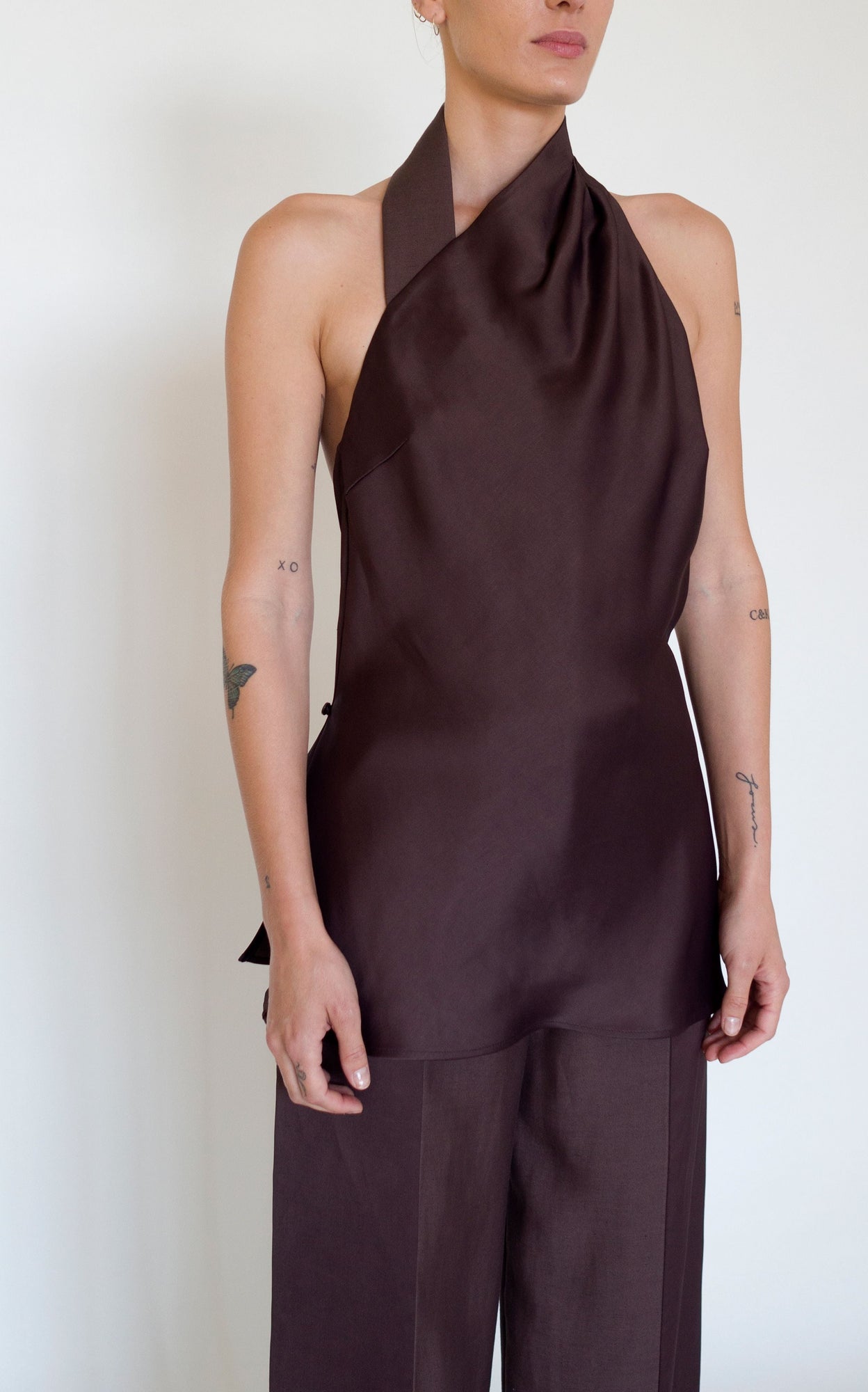 Bind Halter Top | Chocolate