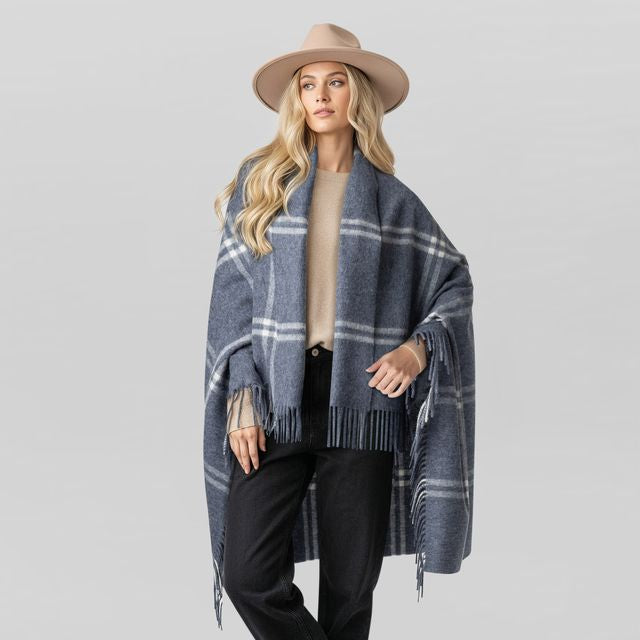 Unisex | Geneva Wrap | Denim / Ivory