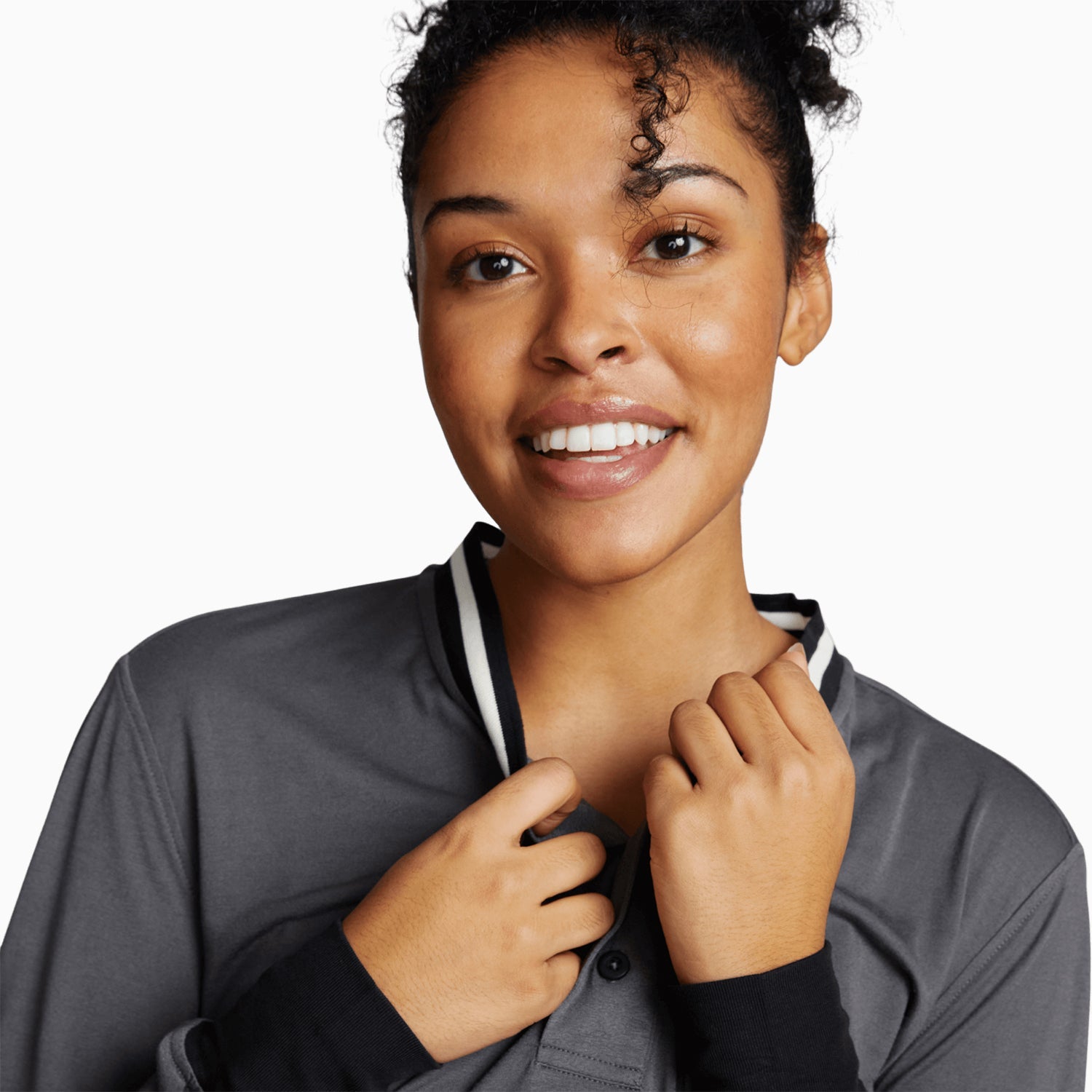 Modal Jersey Pajama Top | Gray/Black
