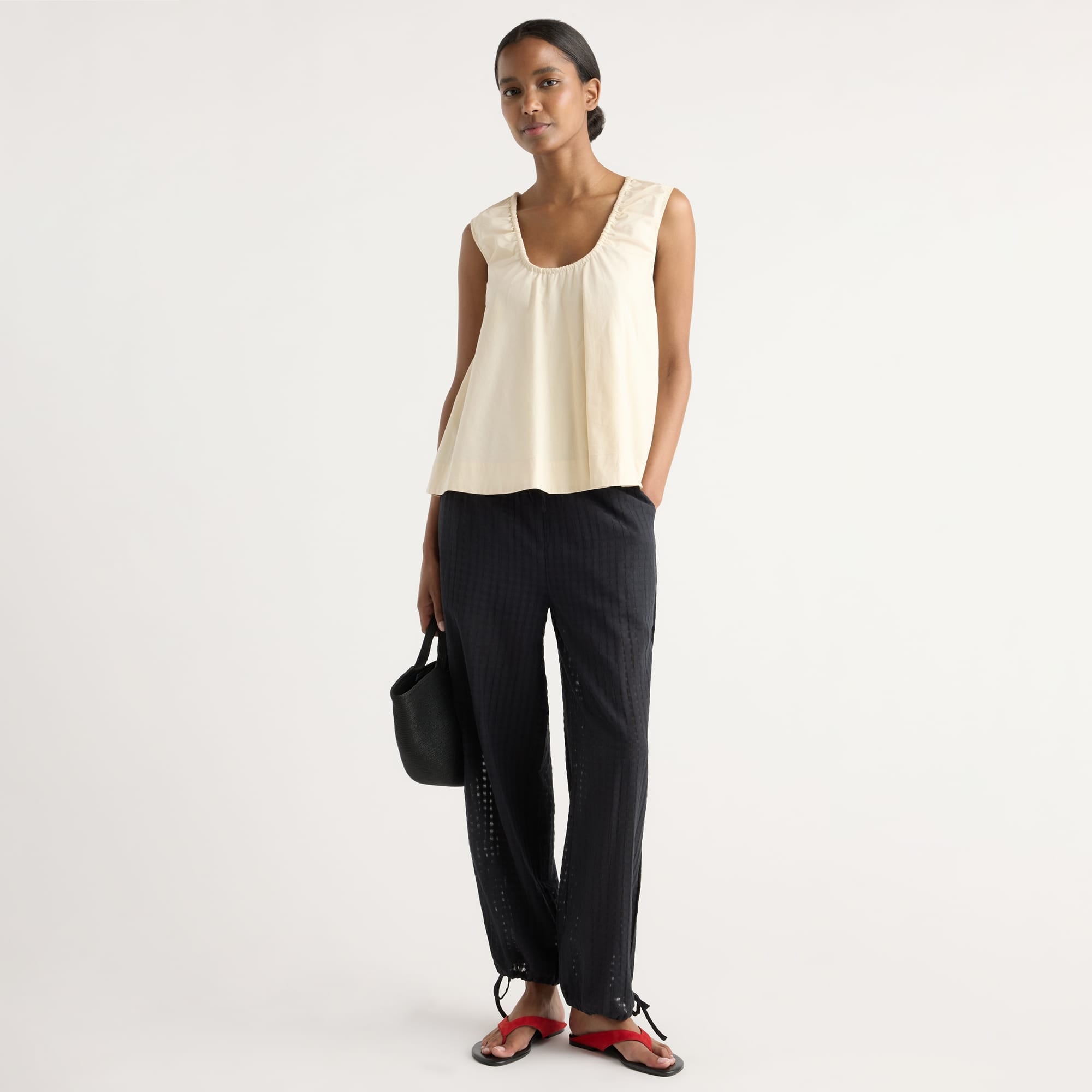 Isilda | Paloma Stretch-Waist Gingham Pant in Size Extra Small