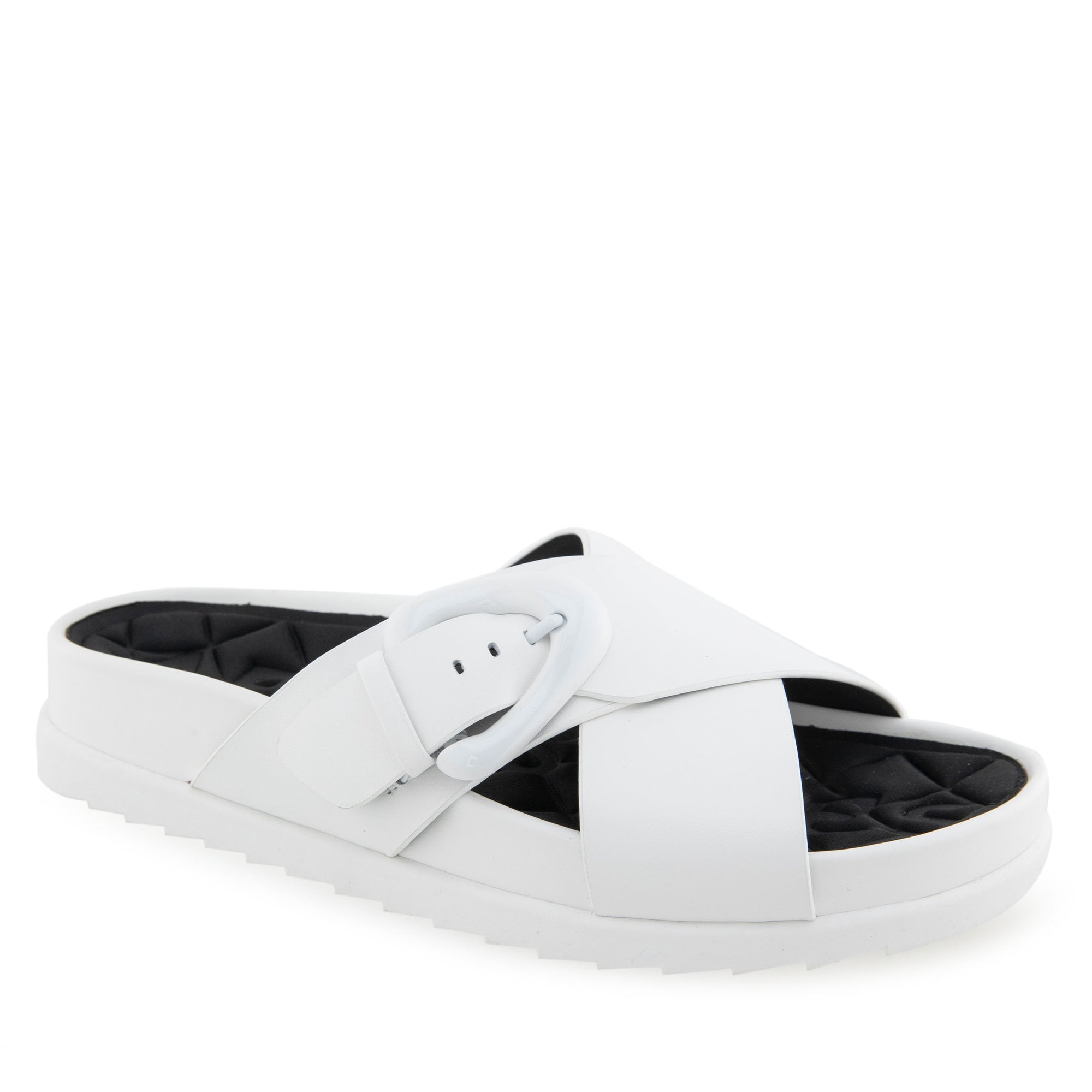 Lago Sandal Footbed | Bright White Leather