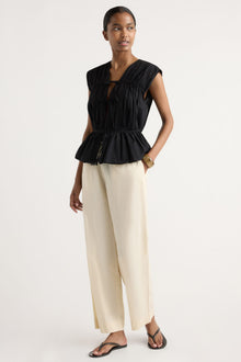 Isilda | Paula Stretch-Waist Organic Cotton Pant in Size Extra Small