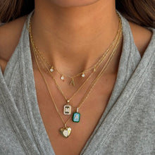 Solid Initial X Dangling Bezels Paperclip Necklace - Adina's Jewels