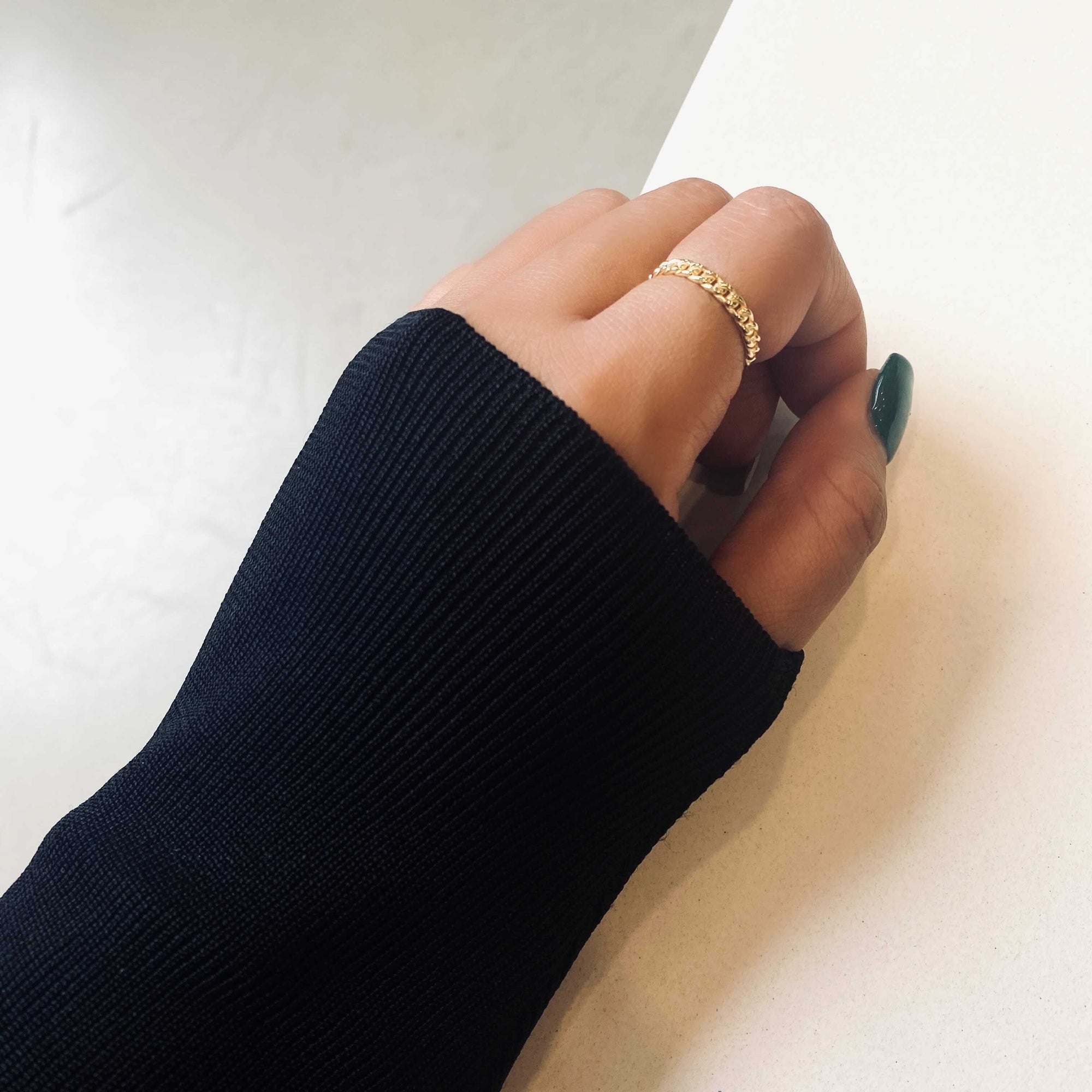 The Thin Cuban Link Ring | Gold