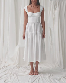 Strap Corset Midi Dress | White