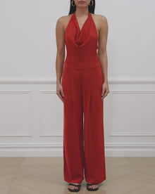 Halter Jumpsuit | Vibrant Red