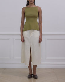 Front Slit Skirt | Antique White