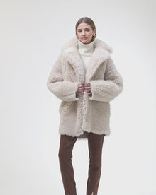 Curly Shearling Lamb Stroller | Cream