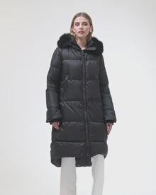 Après-Ski Jacket With Detachable Toscana Lamb Hood Trim | Black/Black (V11)