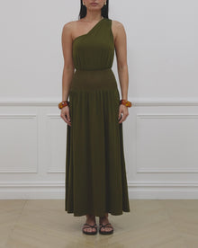 One Shoulder Maxi Dress | Avocado