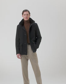 Men | Loro Piana Wool Jacket With Detachable Select Shearling Lamb Collar | Black/Black