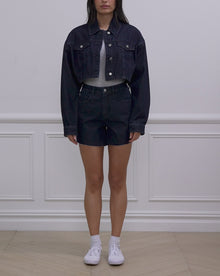 Cropped Denim Jacket | Raw Wash