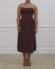 Corset Column Midi Dress | Russet