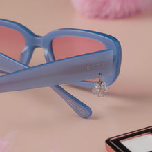 Womens | Cher Sunglasses | Light Blue | Pink Gradient Lenses