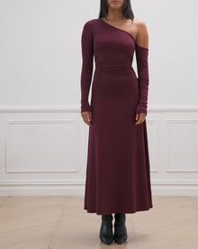 Long Sleeve Off Shoulder Dress | Eggplant