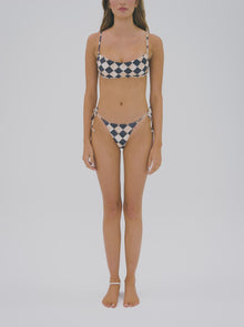 Ruched Scoop Top | Pale Gold/Black