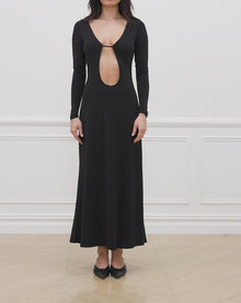Long Sleeve Cutout Maxi Dress | Black