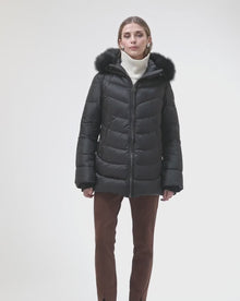 Après-Ski Jacket With Detachable Toscana Lamb Hood Trim | Black/Black (V7)