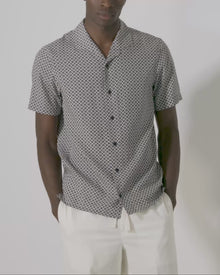Hibbert Geo Print Classic Fit Capri Collar Shirt | Night Iris/White Sand