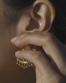 Compass Pear Studs | 14K Yellow Gold Vermeil