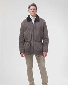 Men | Suede Jacket With Select Shearling Lamb Lining | Dark Brown