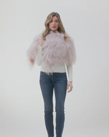 Select Mongolian Lamb Shawl | Pink