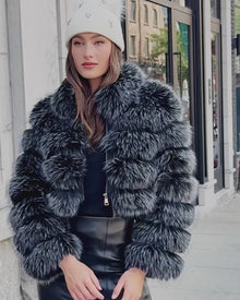 Knit Beanie Hat With Fur-Free Fox (Faux Fur) Pompom | White/White