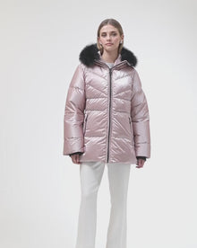 Après-Ski Jacket With Detachable Toscana Lamb Hood Trim | Greige/Black (V11)