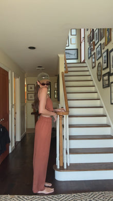 Linen Trapeze Tank Top | Clay