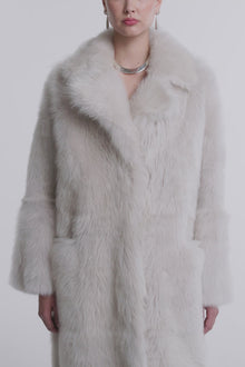 Evita | Plush Shearling Coat | Cloud