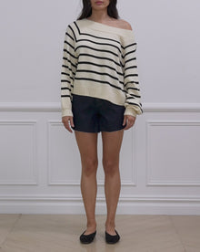 High Rise Flare Short | Raw Wash