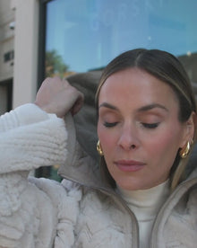 Reversible Select Shearling Lamb Parka With Grooved Pattern | Beige