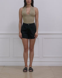 High Rise Flare Short | Black