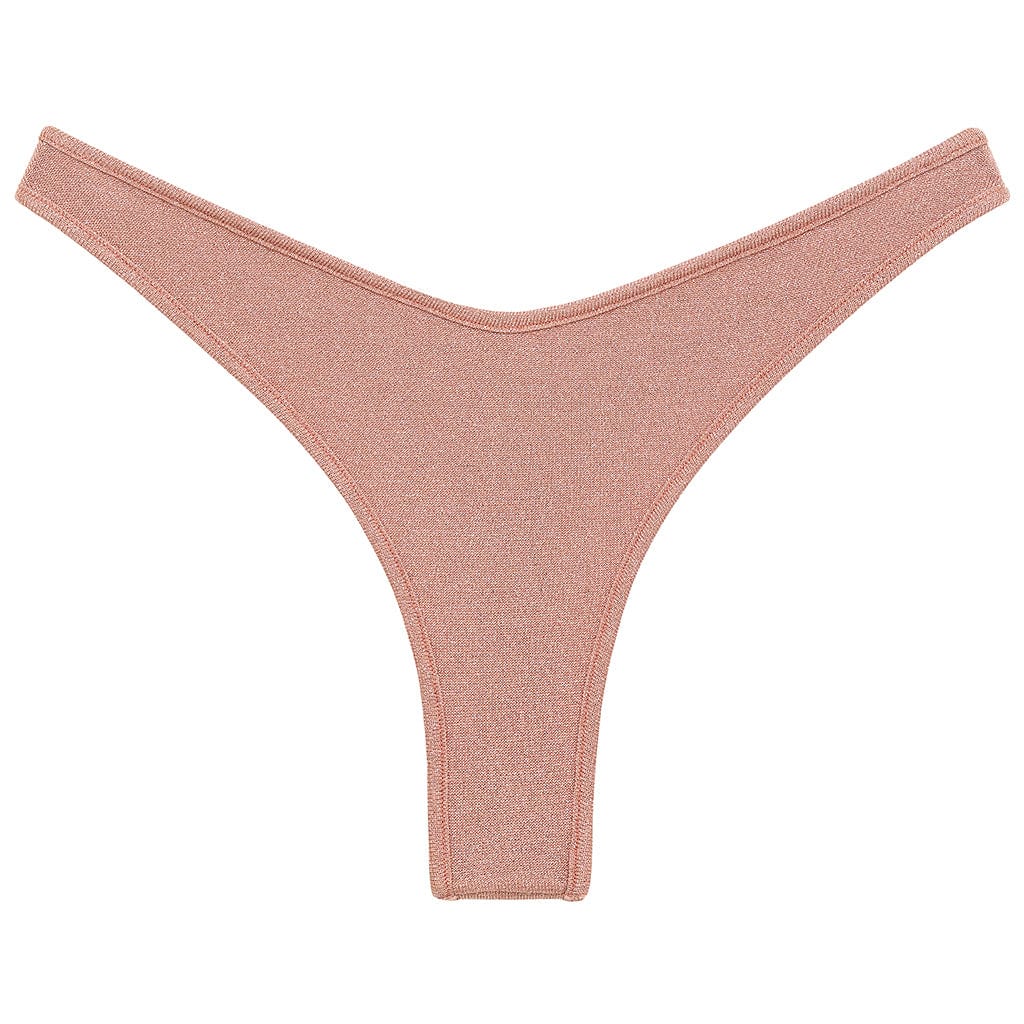 Binded Thong Bikini Bottom | Prima Pink Sparkle