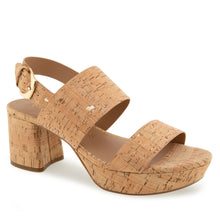 Camilia Sandal Platform | Cork/Gold Flecks