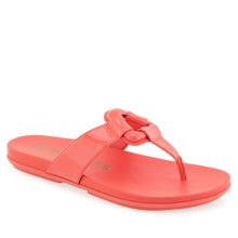 Fallon Sandal Flat | Coral Patent Faux Leather
