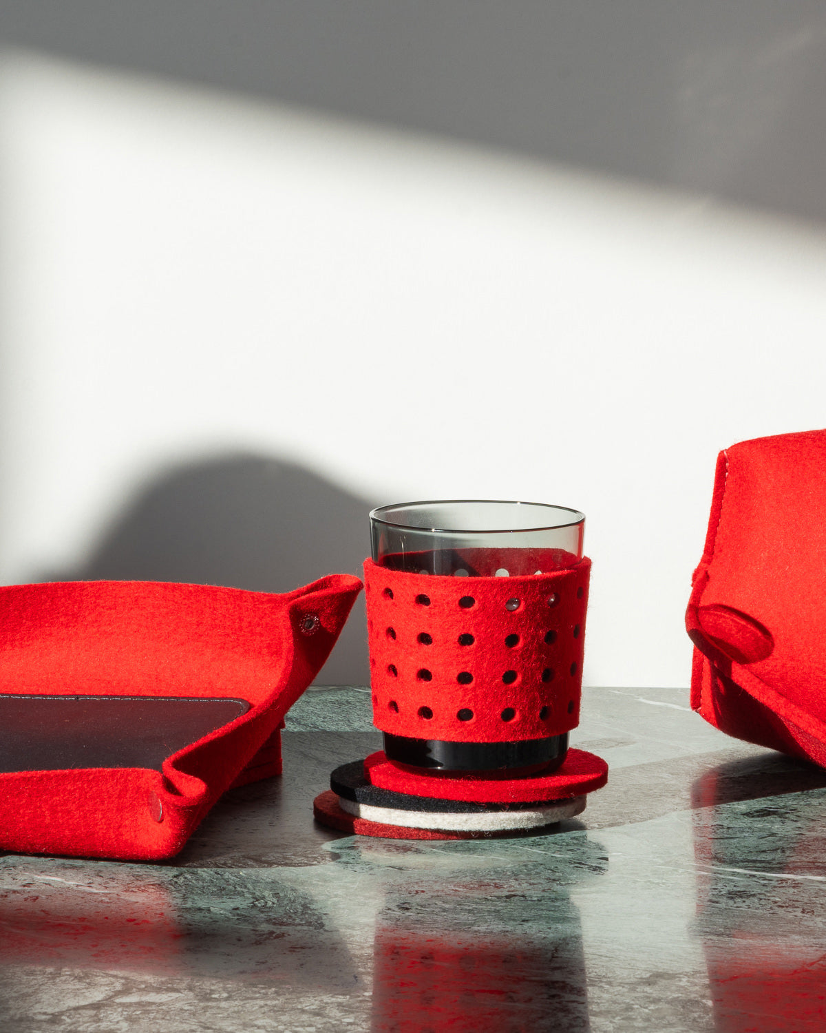 2 Pack | Glas Merino Wool Large Perforated Sleeve | Red