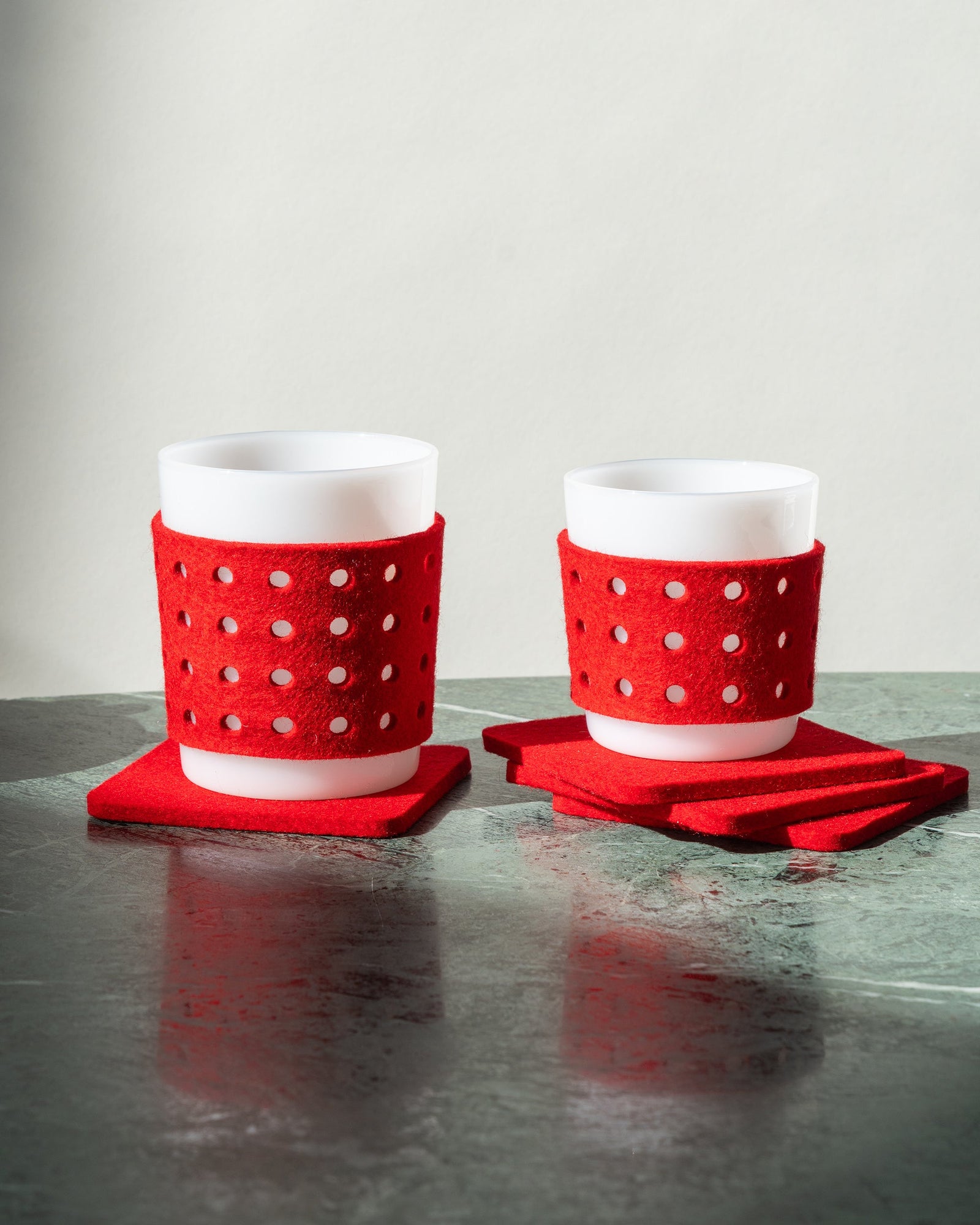 2 Pack | Glas Merino Wool Large Perforated Sleeve | Red