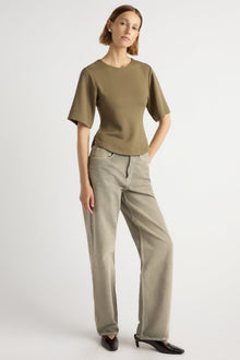 Mali | Reem Sculpted Curved-Hem Tee in Size Small 