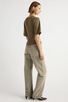 Mali | Reem Sculpted Curved-Hem Tee in Size Small 