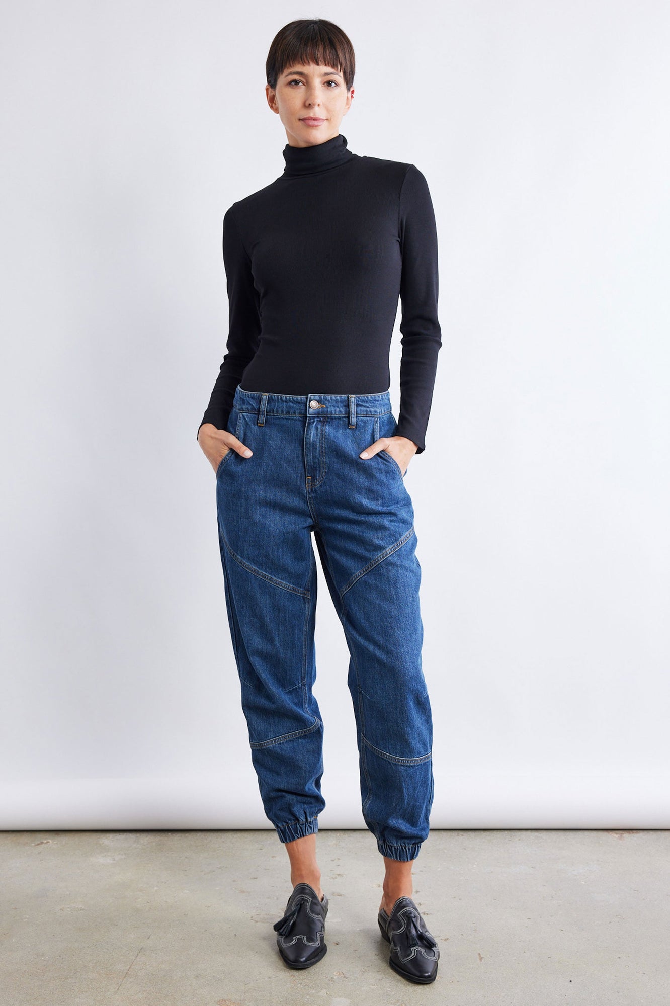 Relaxed Light Denim Joggers | Heirloom Blue
