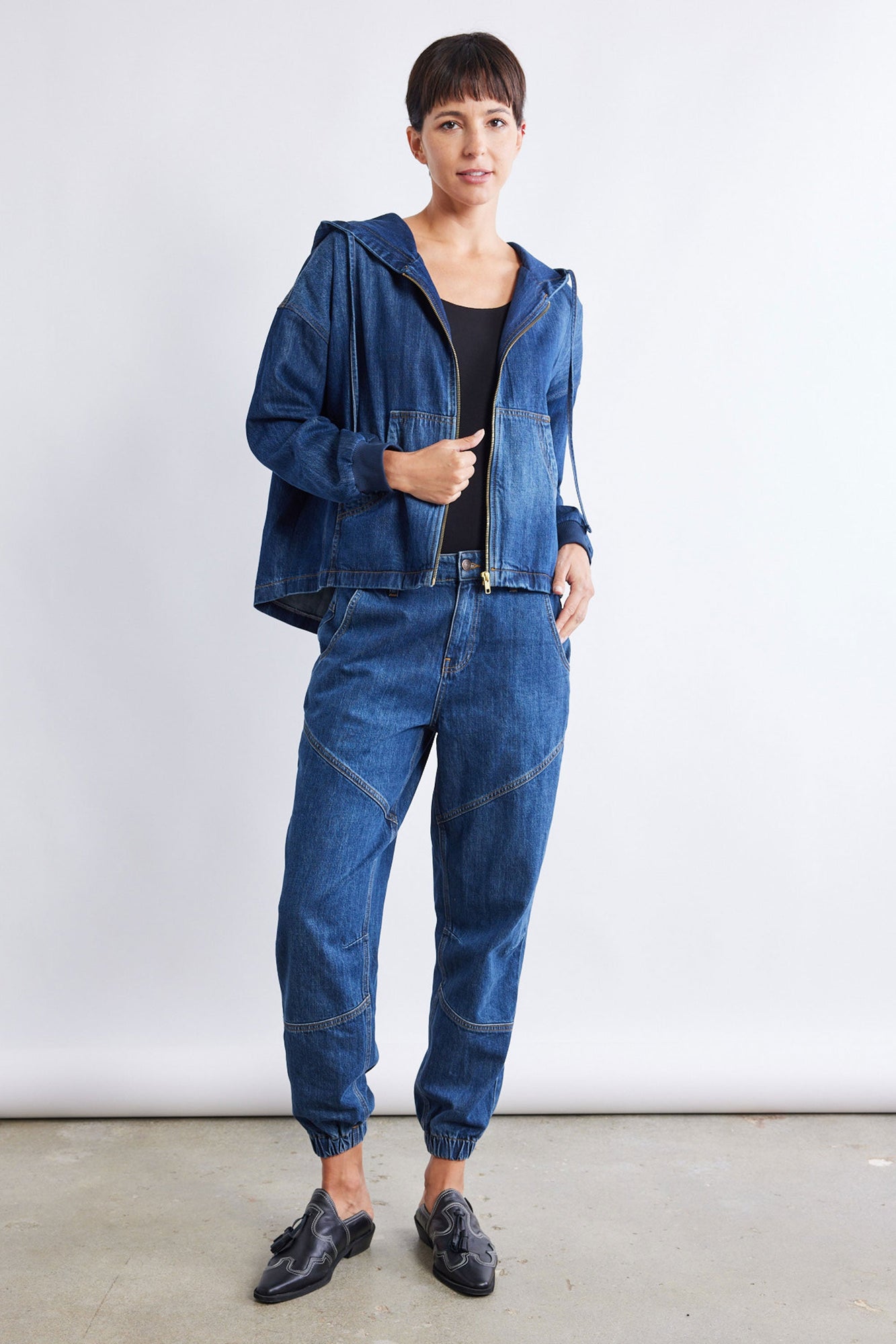 Relaxed Light Denim Joggers | Heirloom Blue