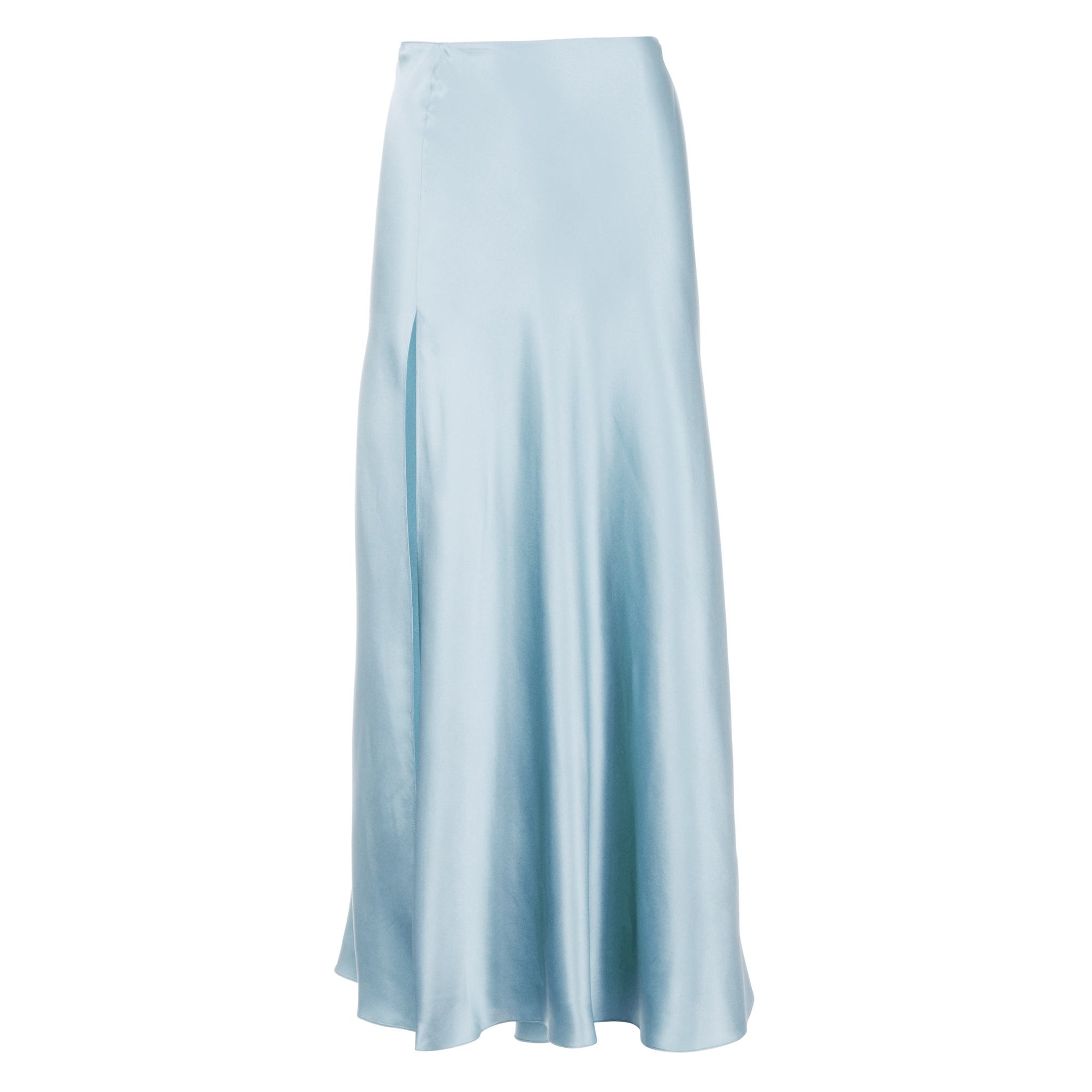 Midi Skirt with High Slit | Blue Mist