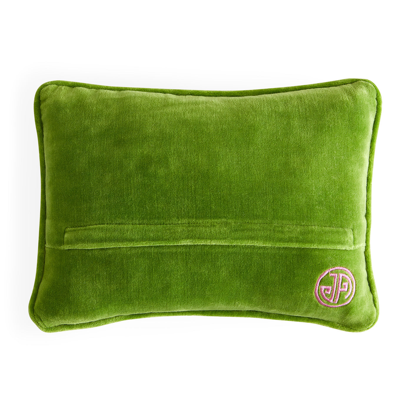 Right On Needlepoint Pillow | Green/White