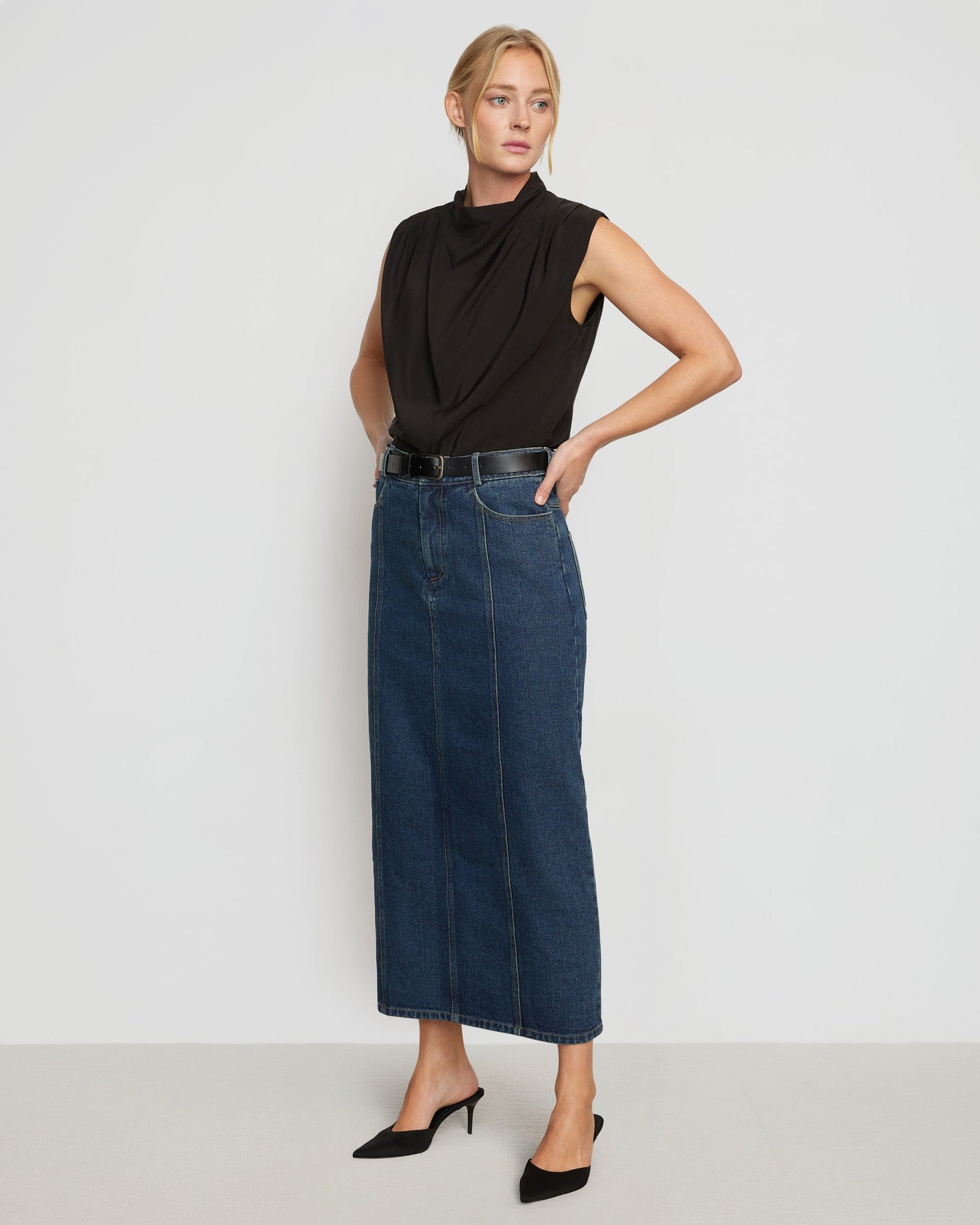 Riley Denim Maxi Skirt | Indigo