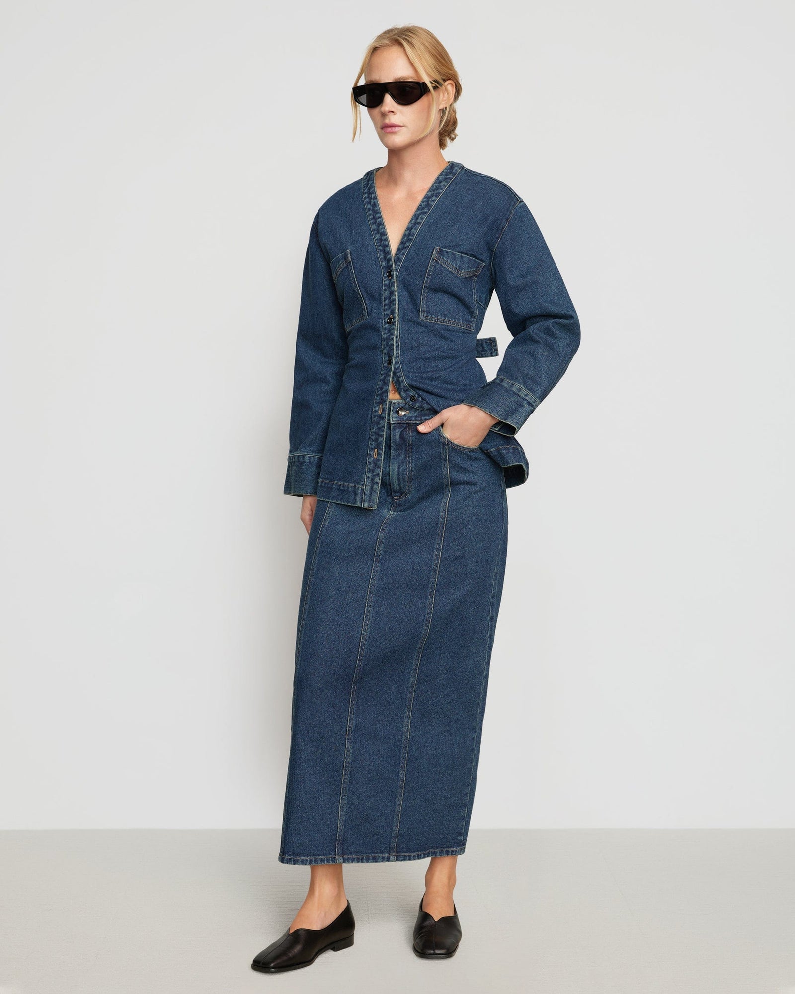 Riley | Riley Denim Maxi Skirt in Size Small